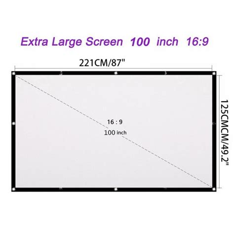 100 Inch Projector Screen Dimensions