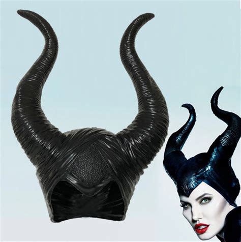 Maleficent Horns Cosplay Mask Headgear Black Queen Helmet Cap Etsy