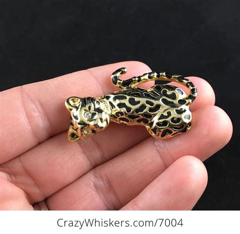 Stunning Vintage Leopard Jaguar Big Cat Jewelry Brooch Pin Xmyzglu4ah0