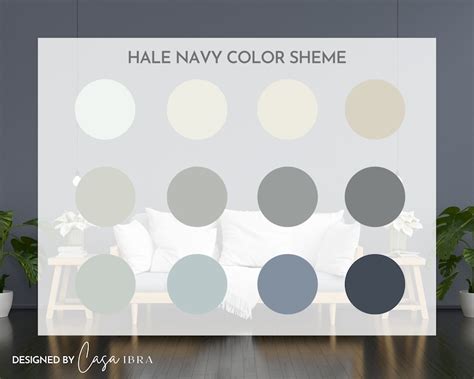 Hale Navy Paint Color Palette Benjamin Moore Interior Paint Etsy