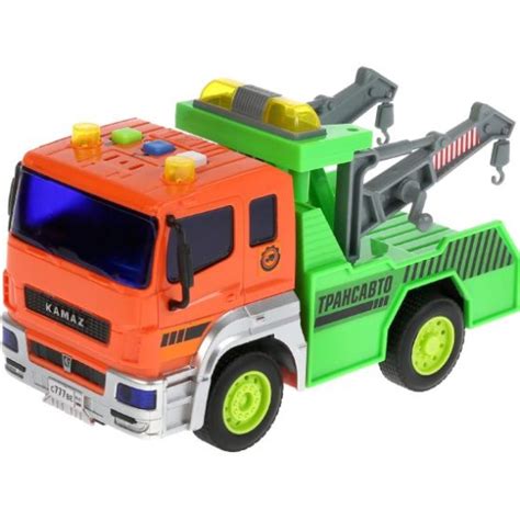 Игрушка инерционная ТЕХНОПАРК KAM-17PL-EVO Машина камаз эвакуатор ...
