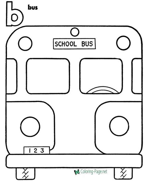 School Bus Outline Coloring Page