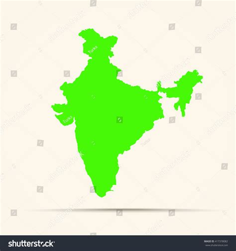 Green India Map Illustration Stock Vector Royalty Free 417378082