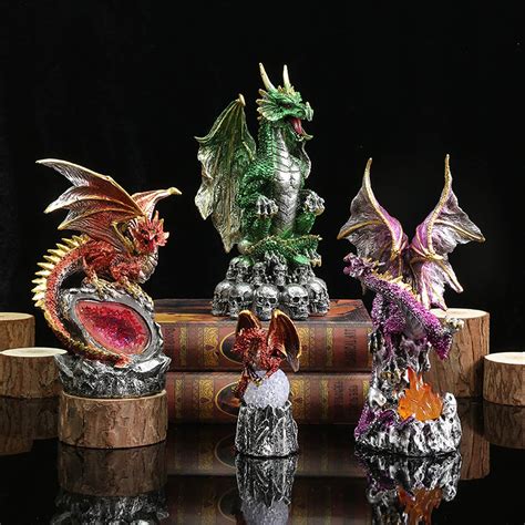 Cartoon Colorful Dragon Garden Statue Animal Cute Graden - Etsy