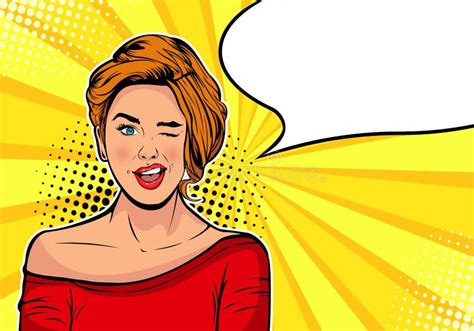 Pop Art Illustration Surprised Girl Comic Woman Wow Advertising