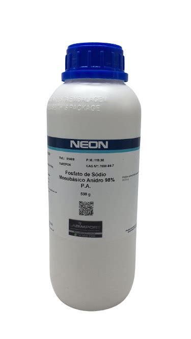 Fosfato De Sodio Monobasico Anidro 98 Pa 500 G Neon