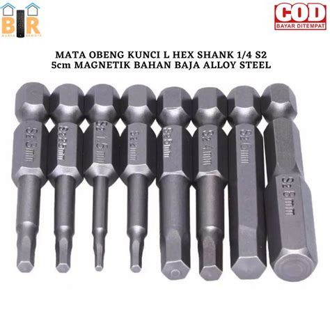 Jual MATA OBENG KUNCI L HEX SHANK 1 4 S2 5cm MAGNETIK BAHAN BAJA ALLOY