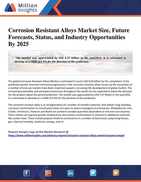 Ppt Corrosion Resistant Alloys Market Share To Record Steady Growth By 2025 Powerpoint