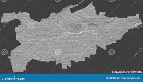 Topographic Relief Map Of Ludwigsburg Germany Stock Vector