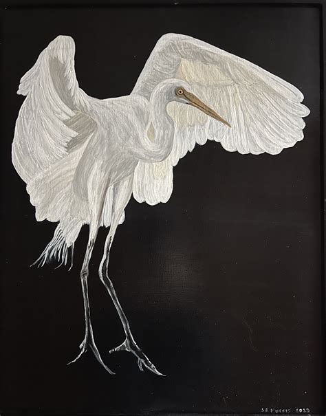 Heron Painting, Fine Art, Original Art, Painting on Canvas, Bird ...