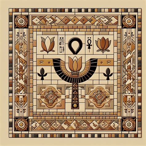 Egyptian Mosaic Tile Hieroglyphic Patterns And Symbolic