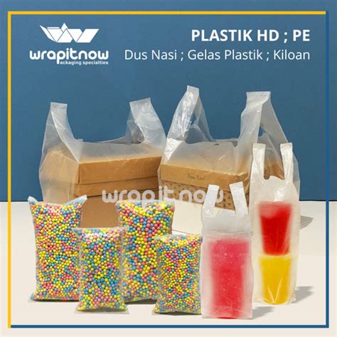 Jual Kantong Gelas Plastik Isi 100 Pcs Plastik HD Kantong Plastik Jus