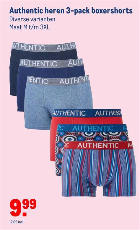 Authentic Heren 3 Pack Boxershorts Aanbieding Bij Makro 1Folders Nl