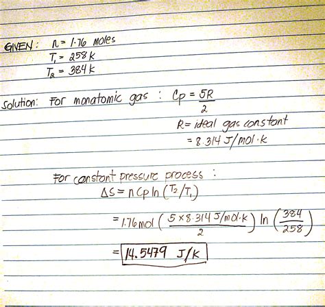 Solved Moles Of An Ideal Monatomic Gas Initially At K And A