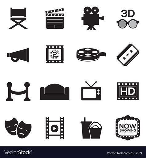 Cinema Icons Royalty Free Vector Image Vectorstock