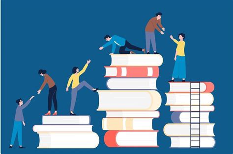 People Climbing Books Knowledge