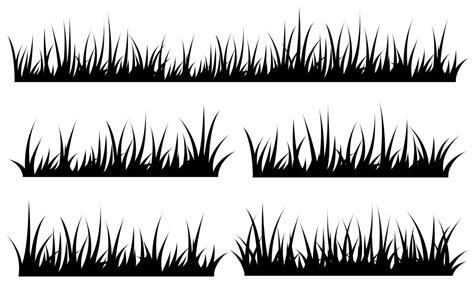 grass silhouette isolated on white background 7460386 Vector Art at ...