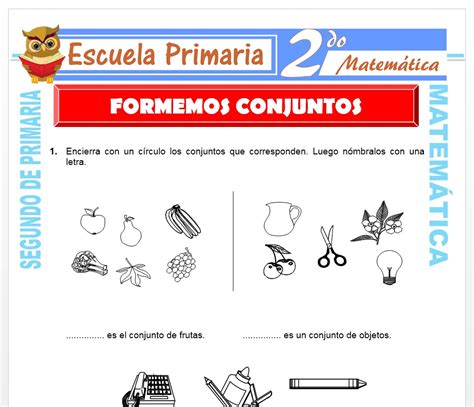 Formemos Conjuntos Para Segundo De Primaria Escuela Primaria