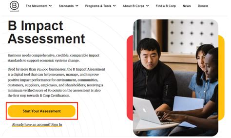 Sign Up For The B Impact Assessment Support Portal