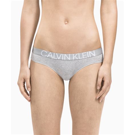 Calvin Klein Women S Statement Bikini Panty Grey Heather Xl