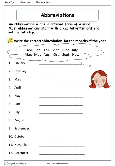 Abbreviations Worksheet English Treasure Trove Worksheets Library