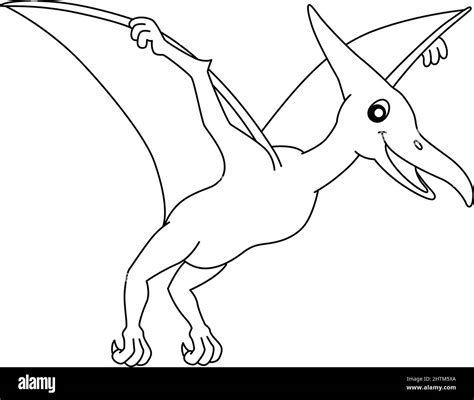 Pterodactyl Coloriage Isolated Page Pour Enfants Image Vectorielle