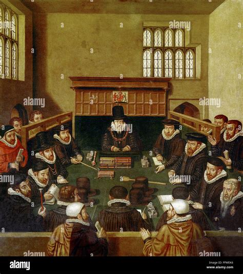 English Court 16th Century Nan English Courtroom Scene Probably