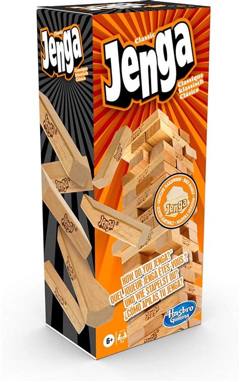 Hasbro Gaming Jenga Gioco Di Impilamento Originale Con I Mattoncini Di