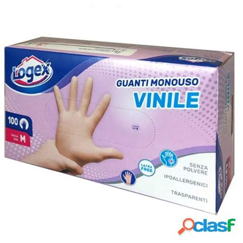 Guanti Monouso In Vinile Non Talcato Tg M Logex Professional