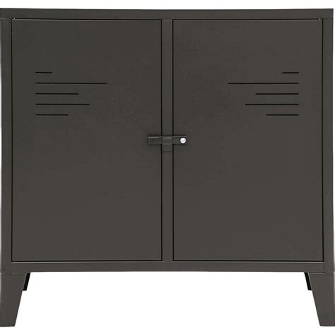 Commode Métal Noir LOFTER ALINEA larg95 x H90 x P50 cm Leroy Merlin