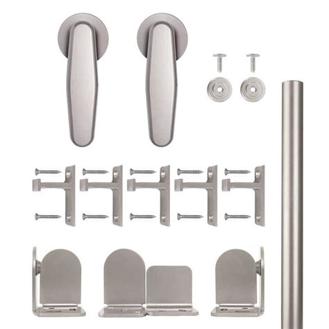 96 In Vista Satin Nickel Sliding Barn Door Round Track And Hardware Kit Qg1300v 9602 The