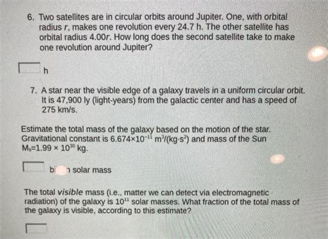 Solved Two Satellites Are In Circular Orbits Around Chegg