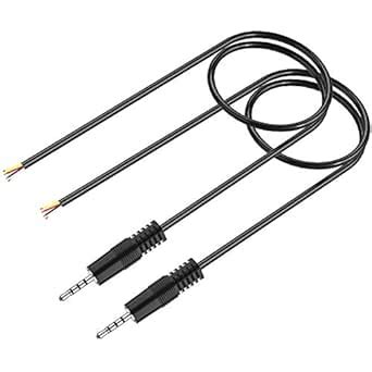 Mm To Bare Wire Pack Ft Mm Trrs Pole Stereo Male Plug Jack