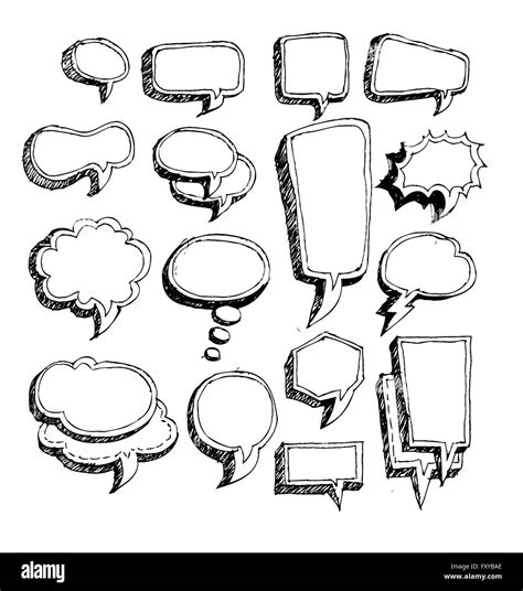 Speech Bubble Sketch Hand Drawn Bubble Speech Stock Vector Image Art