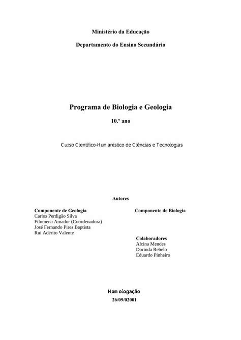 PDF Programa de Biologia e Geologia PDF file3 Introdução Geral A