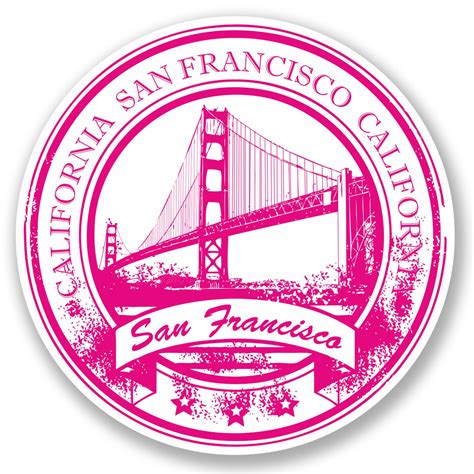 2 X 10cm San Francisco Vinyl Sticker Luggage Travel Tag California Usa