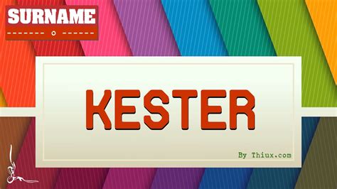 Image for Kester : Surname