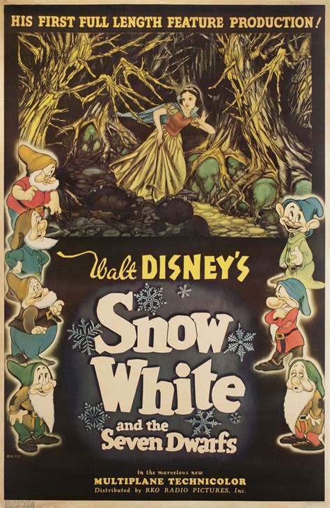 Snow White and the Seven Dwarfs Original 1937 U.S. One Sheet Movie ...