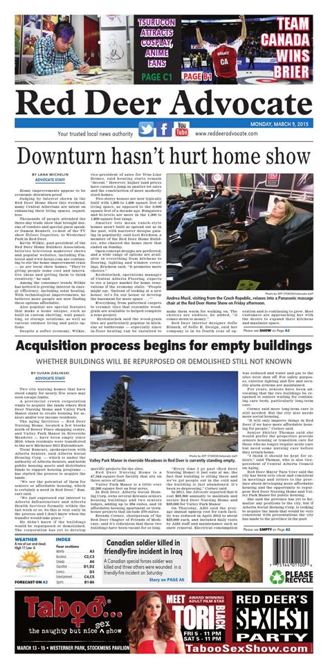 Red Deer Advocate March 09 2015 By Black Press Media Group Issuu