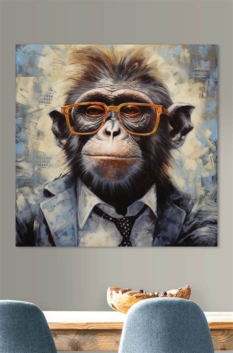 Leinwandbild Der Affe ist in Öl gemalt N s32174 Online Shop Uwalls