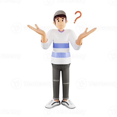 Young people do not know anything 3d character illustration 11345230 PNG