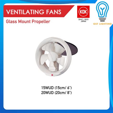 KDK 15WUD 20WUD 15cm 6 20cm 8 Glass Mount Ventilating Fan