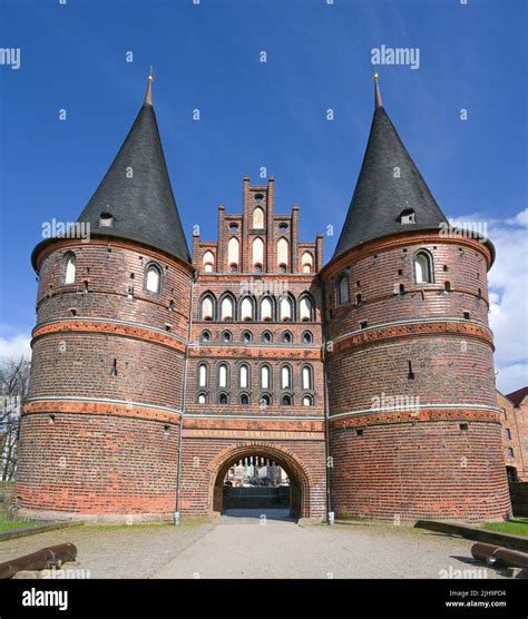 Historic Holstentor Or Holsten Gate Of Lubeck In Germany Famous