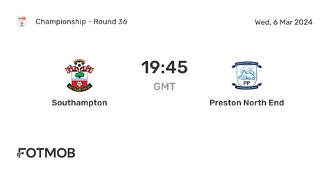 Southampton Vs Preston North End Live Score Predicted Lineups And