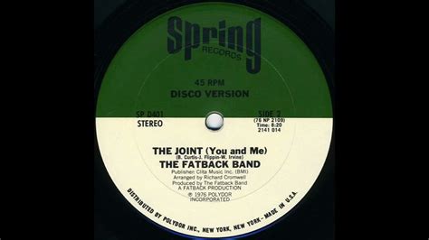 The Fatback Band The Joint You And Me Extended Disco Version 1976