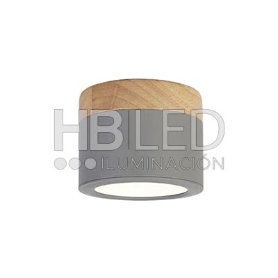 Panel Led Deco Sobrepuesto Madera W Gris Sku Hb Importaciones