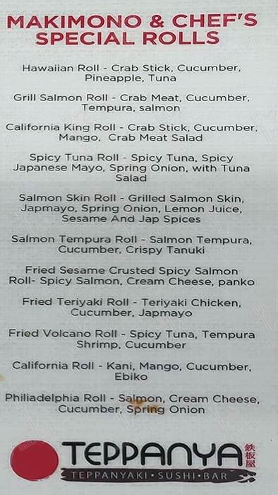 Menu At Teppanya Evia Lifestyle Center Restaurant Las Pinas Evia