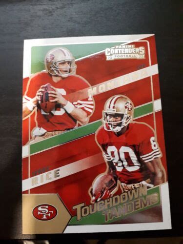 Panini Contenders Touchdown Tandems Jerry Rice Joe Montana Tdt Sf