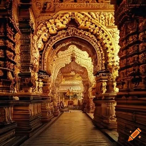 Intricate Interior Details Of A Hindu Temple On Craiyon