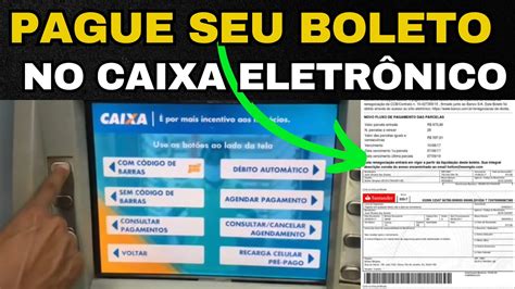 Como Pagar Boleto no Caixa Eletronico da Caixa Econômica YouTube